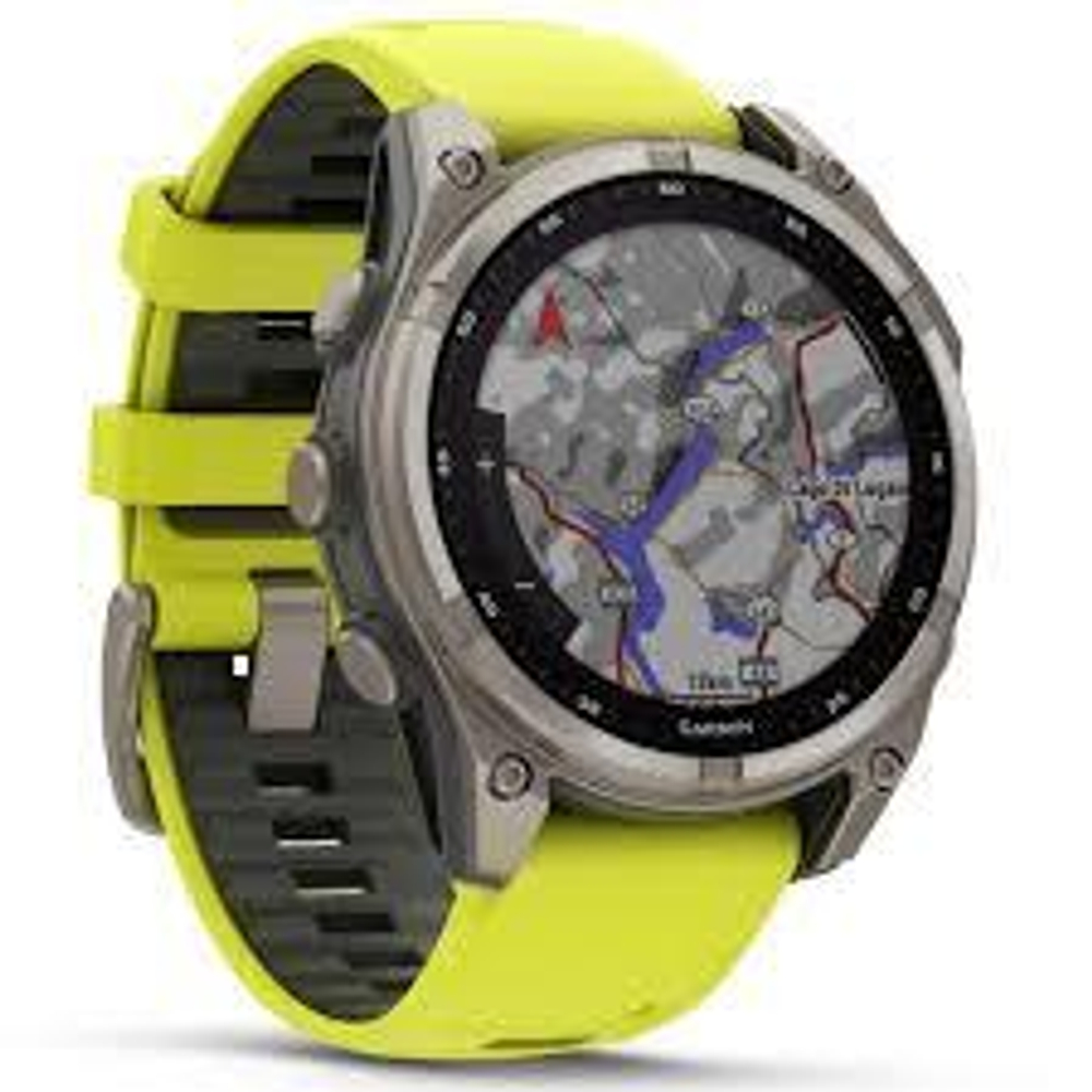 Смарт-часы Garmin Fenix 8 Solar 47мм Sapphire Titanium с желтым ремешком, 010-02906-21
