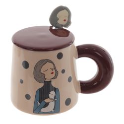 GAEM Кружка с крышкой и ложкой, 400 мл, L13,5 W9,5 H9,5 см, 4в.