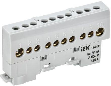 Шина L "фаза" изол. на универс. держ. 8х12-10-Ср TEKFOR IEK TF-NN20-10-KL-K03