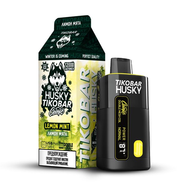 Одноразовый Pod Tikobar Husky Сибирь - Lemon Mint (12000 затяжек)