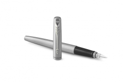 Подарочный набор: Ручка перьевая Parker Jotter Stainless Steel  и Ежедневник недатированный  серый