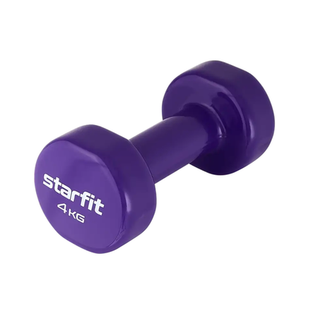 Гантель виниловая STARFIT DB-101 4 кг, фиолетовый