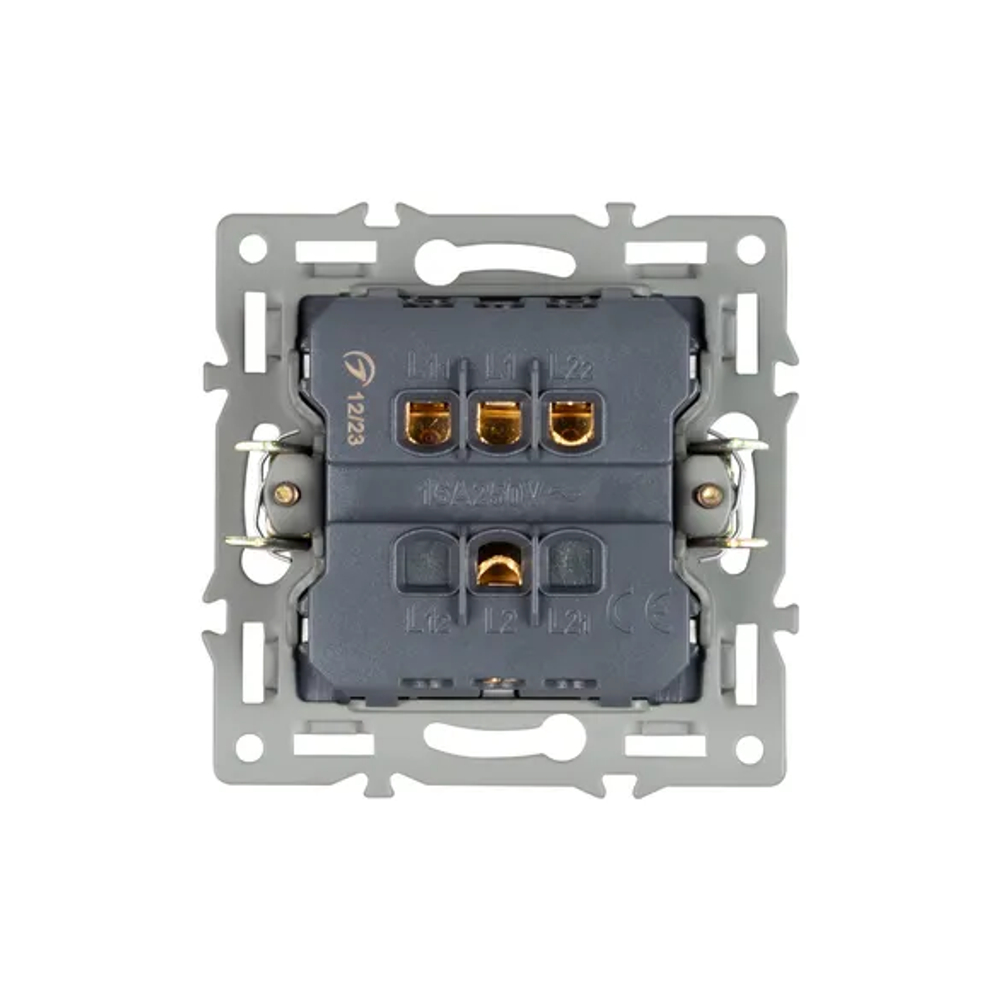 Механизм выключателя двухклавишный непроходной SWT-MK02-PL-WH (250V, 16A) (Arlight, -) 043724