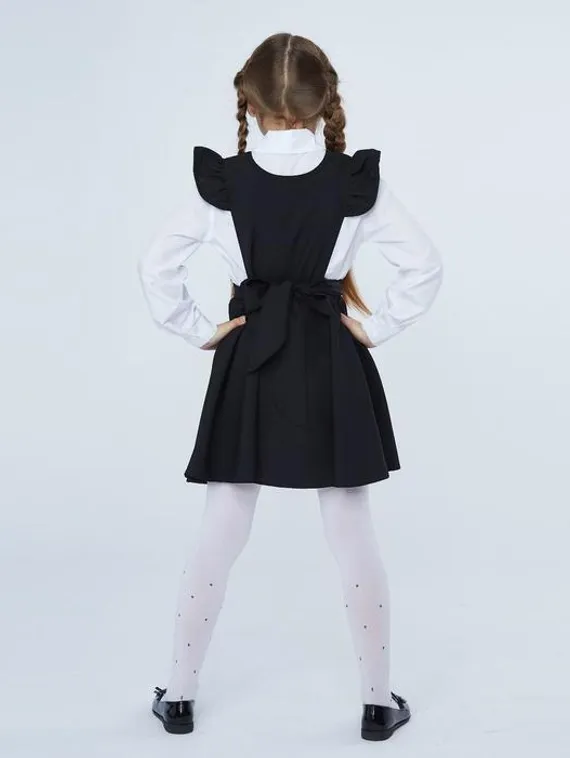 Школьный сарафан, цвет черный, рост 128