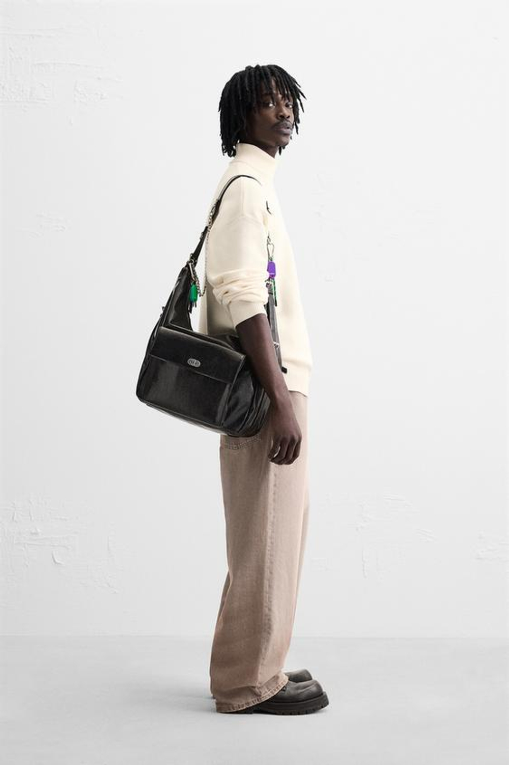 ZARA СВИТЕР ИЗ МЯГКОЙ ВИСКОЗЫ, ЖЕЛТОВАТО-БЕЛЫЙ