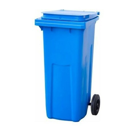 Передвижной мусорный контейнер 120л с крышкой (СИНИЙ) 555х480х937мм