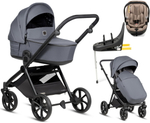 Детская коляска Tutis Mio 3 Plus Essential New 4 в 1 с автокреслом Beno Beige и базой 1622103 Dark Grey