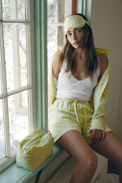 ZARA ПОЛОСАТЫЕ ПИЖАМНЫЕ БЕРМУДЫ, ЖЕЛТЫЙ