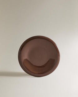 Zara Home тарелка десертная из каменной керамики, цвет коричневый, 22 см