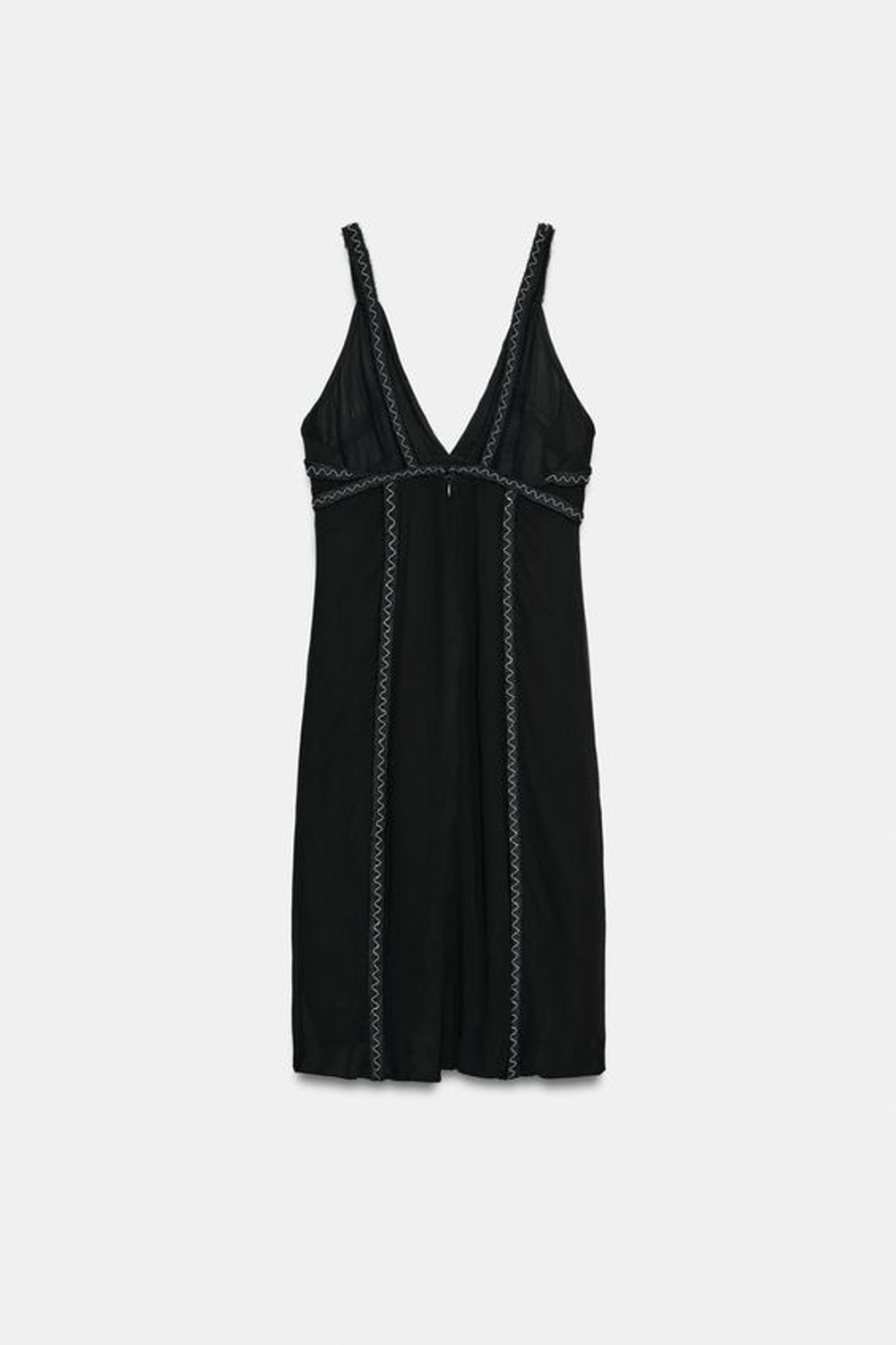ZARA ПЛАТЬЕ ZW С ВЫШИВКОЙ И БУСИНАМИ, ЧЕРНЫЙ