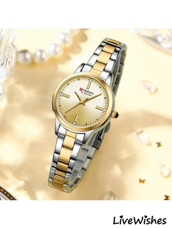 Часы наручные кварцевые CURREN на металлическом браслете, серебристый/серебристо-золотистый W8580-01