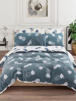 Постельное белье бязь Сказка "Ананасы" 1,5-спальный на молнии Наволочка 50х70 см 1 шт Простынь 150х215 см Пододеяльник 145х215 см