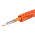 Электротруба ПНД гибкая гофрированная д. 20 мм, цвет оранжевый, скабелем Паракс РК 75-4,8-319, 25 м