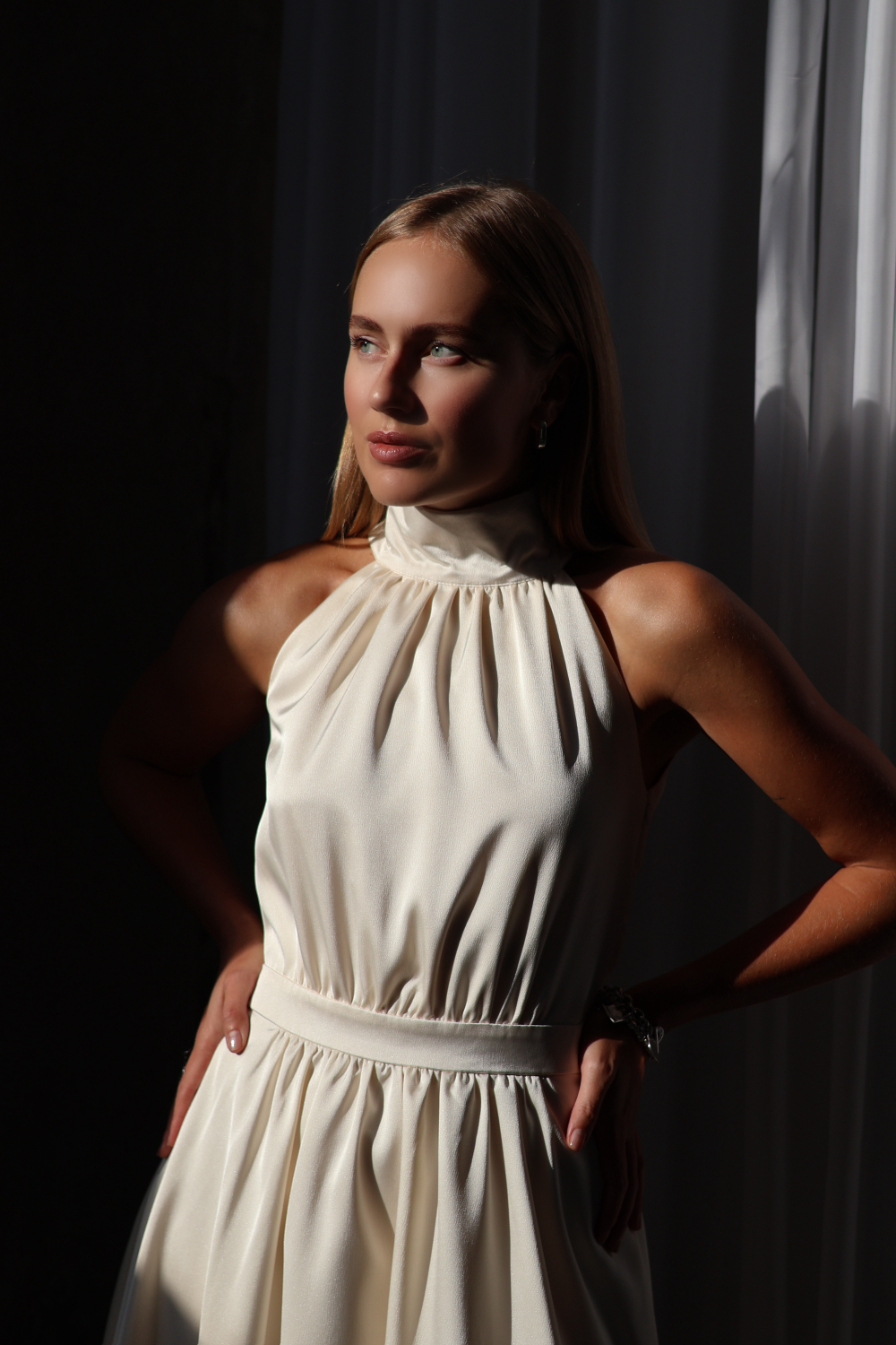 Платье Полли миди молочное