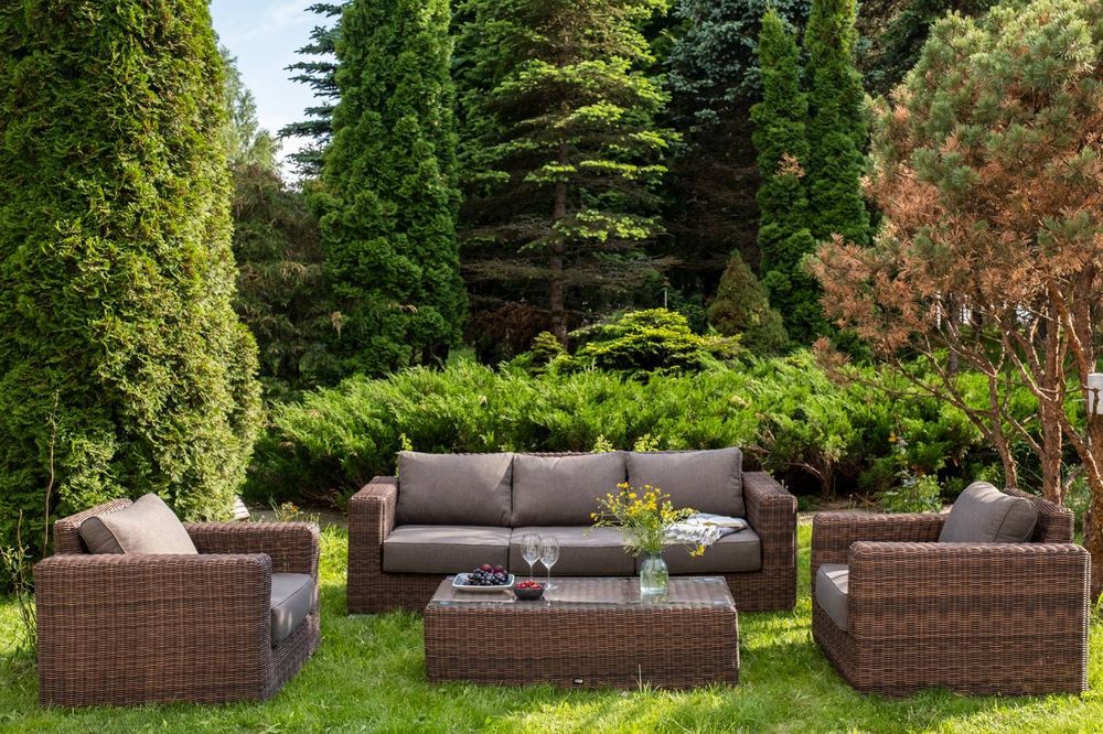 "Боно" лаунж-зона из искусственного ротанга, цвет коричневый