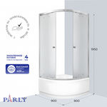 Душевой уголок с поддоном PARLY ZF90N (90х90х195)