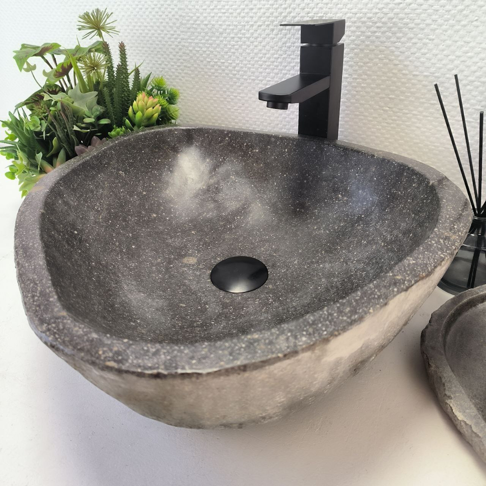 Раковина из речного камня RS-63466 (46*44*15) 0122