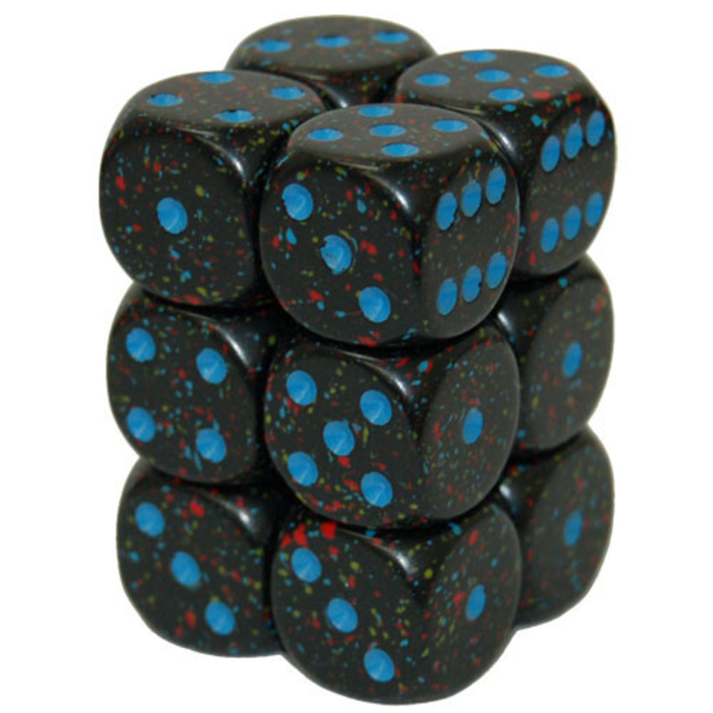Chessex 12-D6 set (16mm) - Speckled Blue Stars