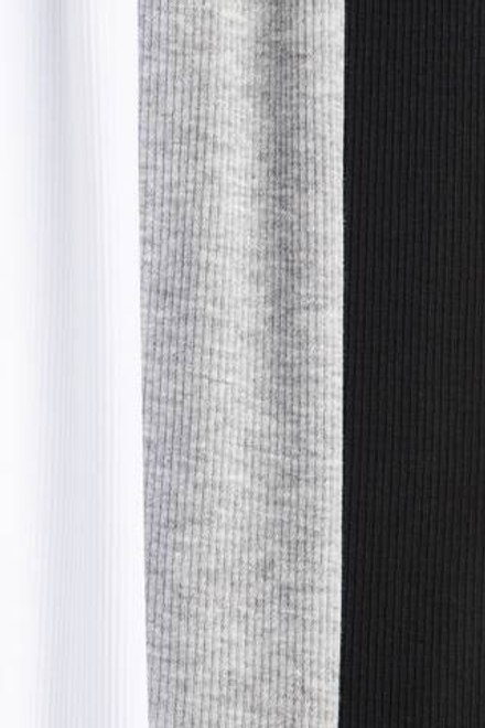 H&M Топ без рукавов в рубчик (3 шт.), белый/черный