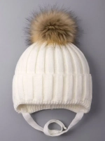 Шапка детская зимняя вязаная с помпоном
