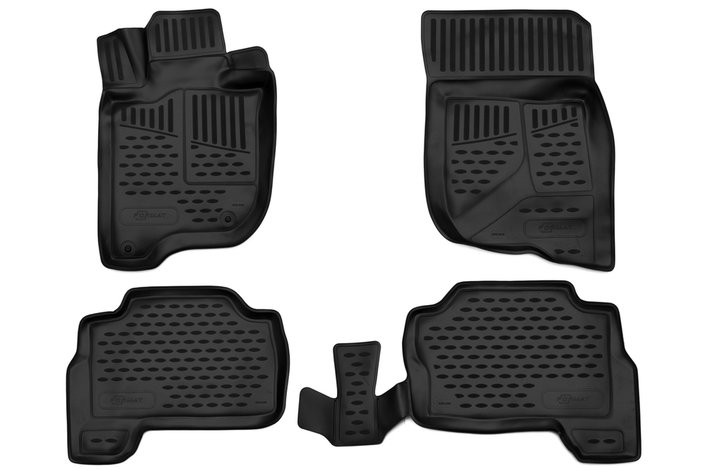 Коврики в салон для MITSUBISHI Pajero Sport (III, IIIp), 2015-, 4 шт. (Повышенная устойчивость, повышенная износостойкость) FORMAT.3D3546210