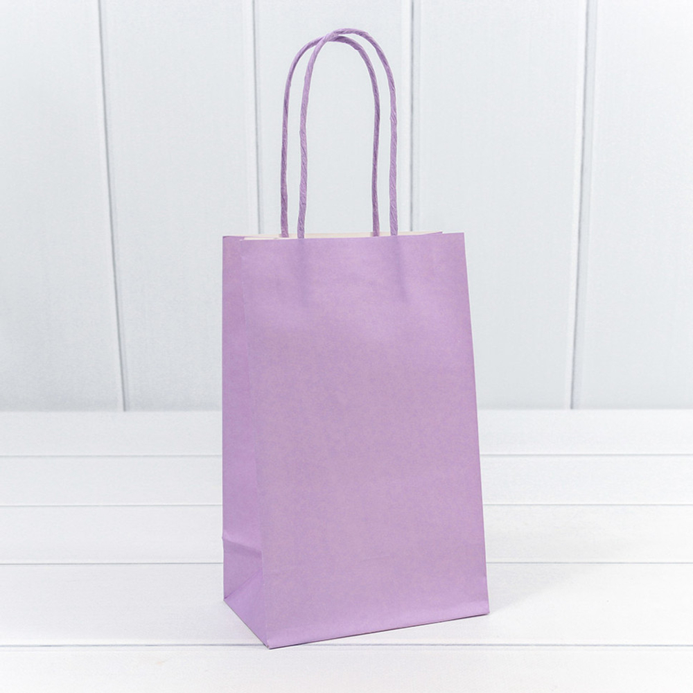 Пакет подарочный 13х21х8см (Сиреневый, Крафт)