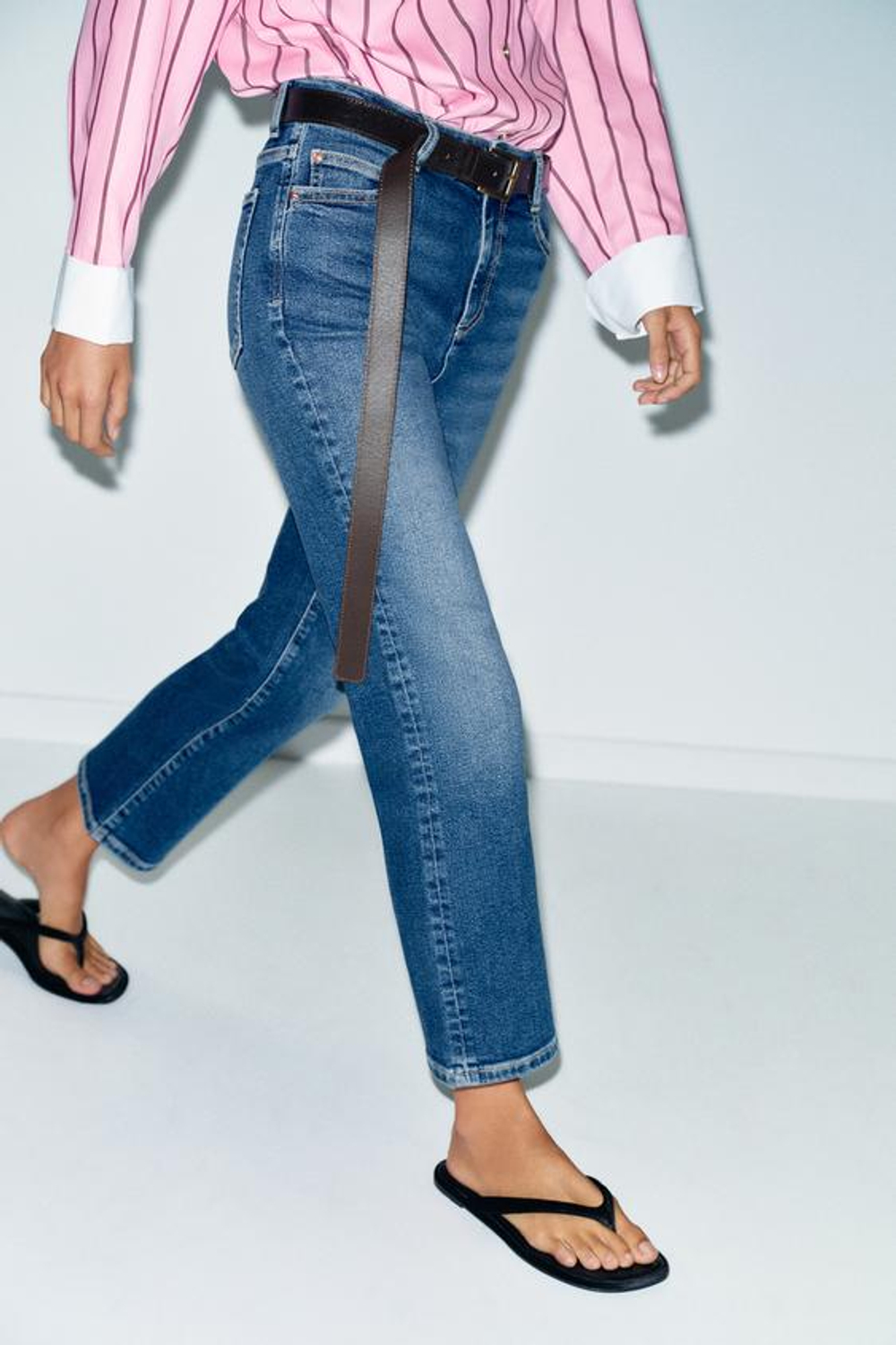 ZARA ДЖИНСЫ Z1975 MINI FLARE С ВЫСОКОЙ ПОСАДКОЙ, СИНИЙ