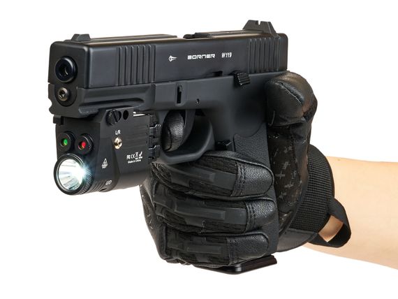 Фонарь подствольный пистолетный Skywoods Raccoon Double Laser 360 люмен, ЛЦУх2 красн/зел