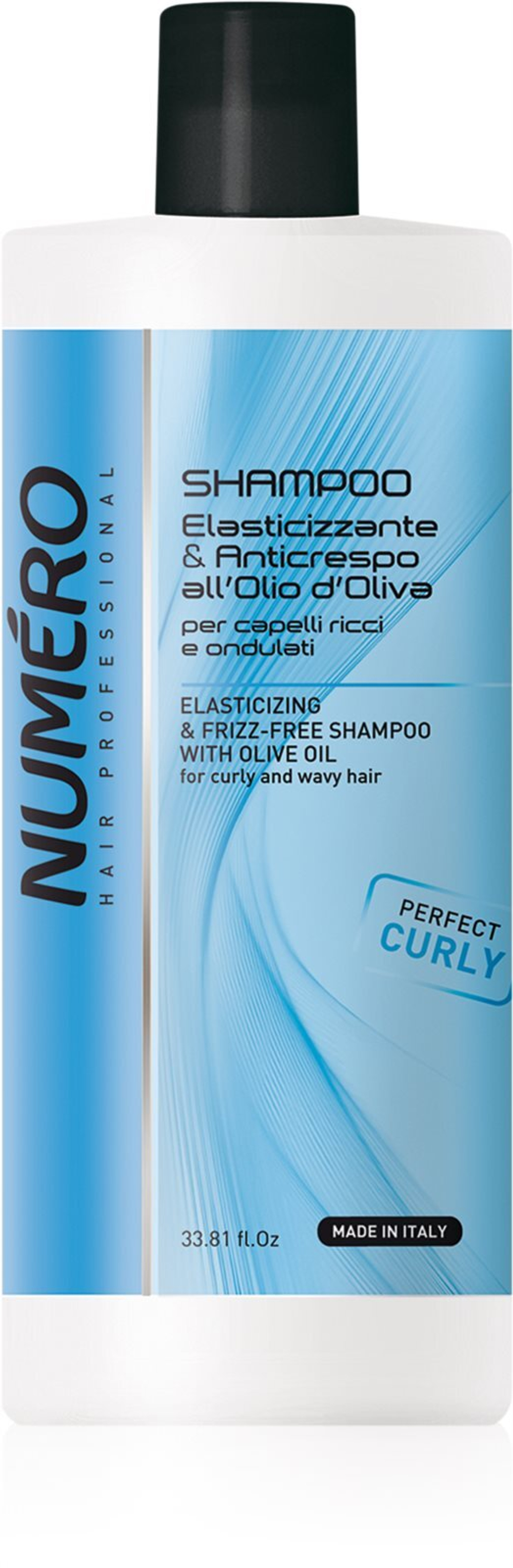 Brelil Numero Elasticizing & Frizz-Free Shampoo - увлажняющий шампунь для кудрявых волос /   1000  ml  / GTIN 8011935075089