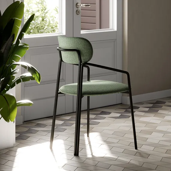 Стул Ror, Round, зеленая рогожка