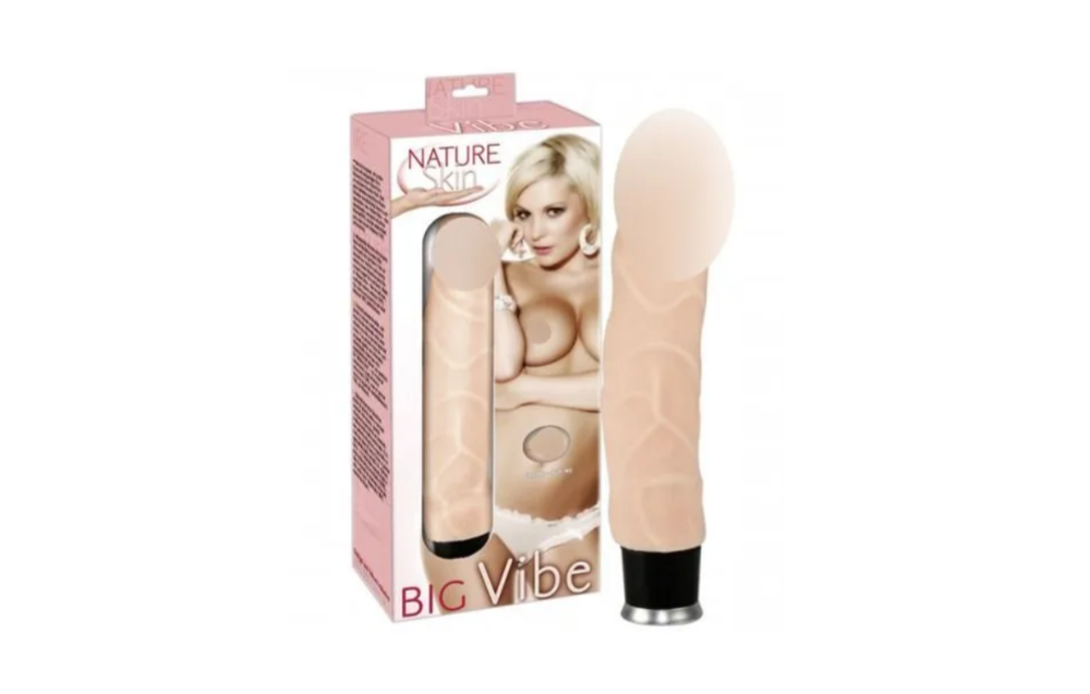 Реалистичный вибратор "Nature Skin Big Vibe", телесный, водонепроницаемый, бесшумный, 23см