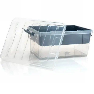 Контейнер для хранения универсальный с вкладышем и крышкой «ПРОФИ», прозрачный, 41*29,5*18,3см. 15л