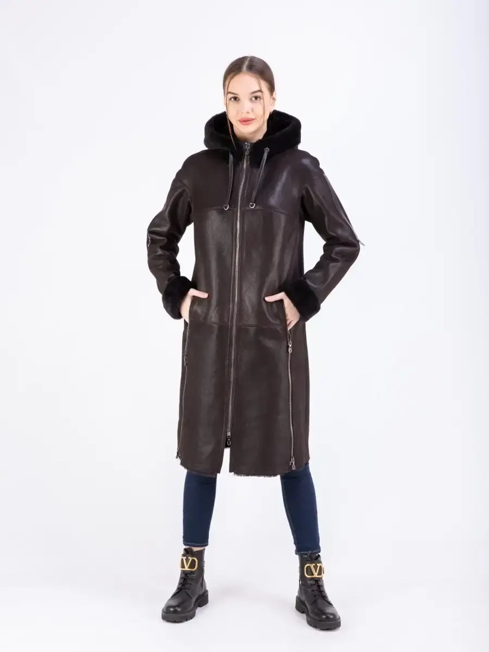 дубленка женская натуральная длинная зима Турция