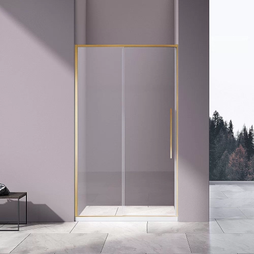 Душевая дверь Vincea Slim-N VDS-4SN130CLG 130 стекло прозрачное/профиль брашированное золото