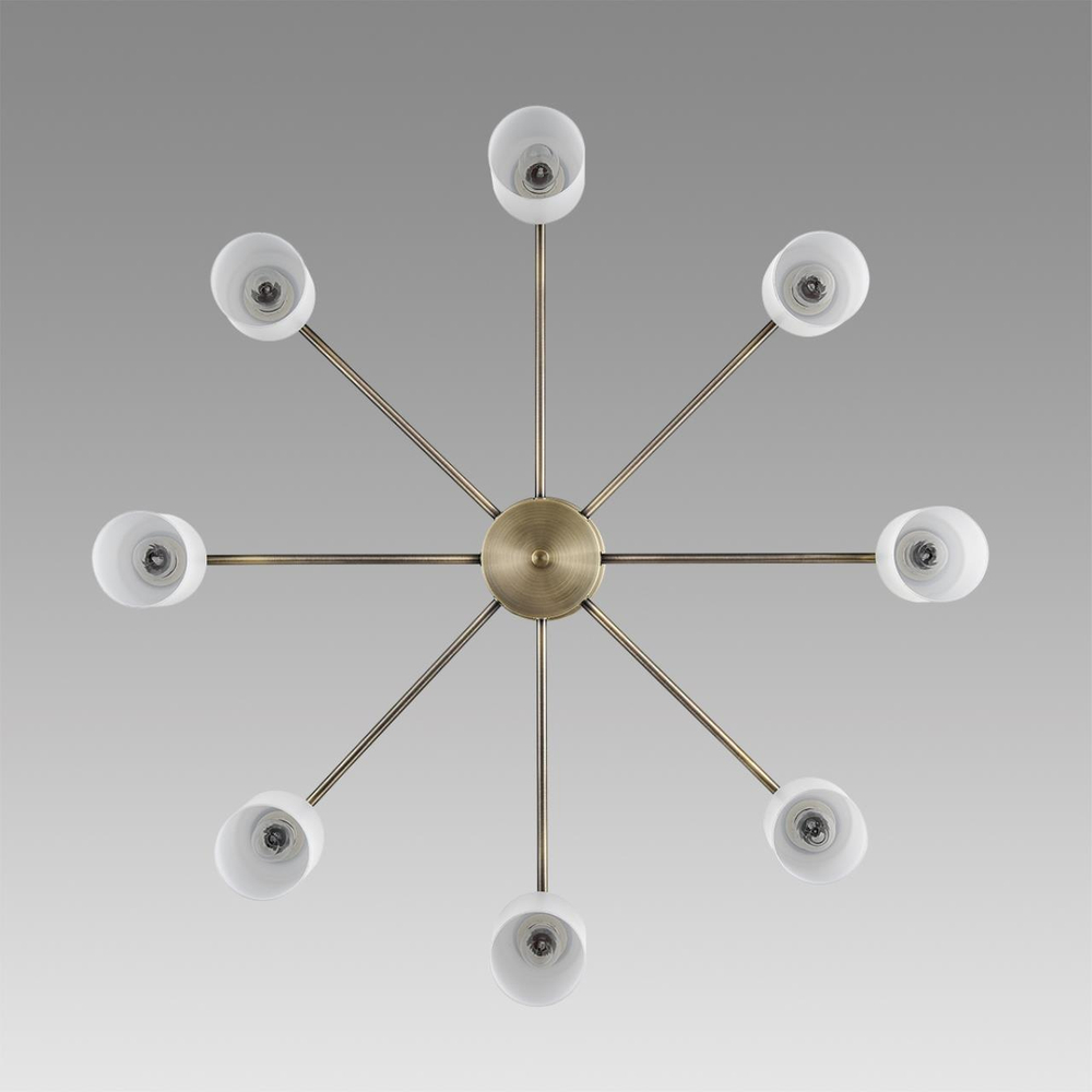 8100/8C COMFI LN26 106 бронза/белый металл/стекло Люстра потолочная Е14 8*40W 220V MAVE