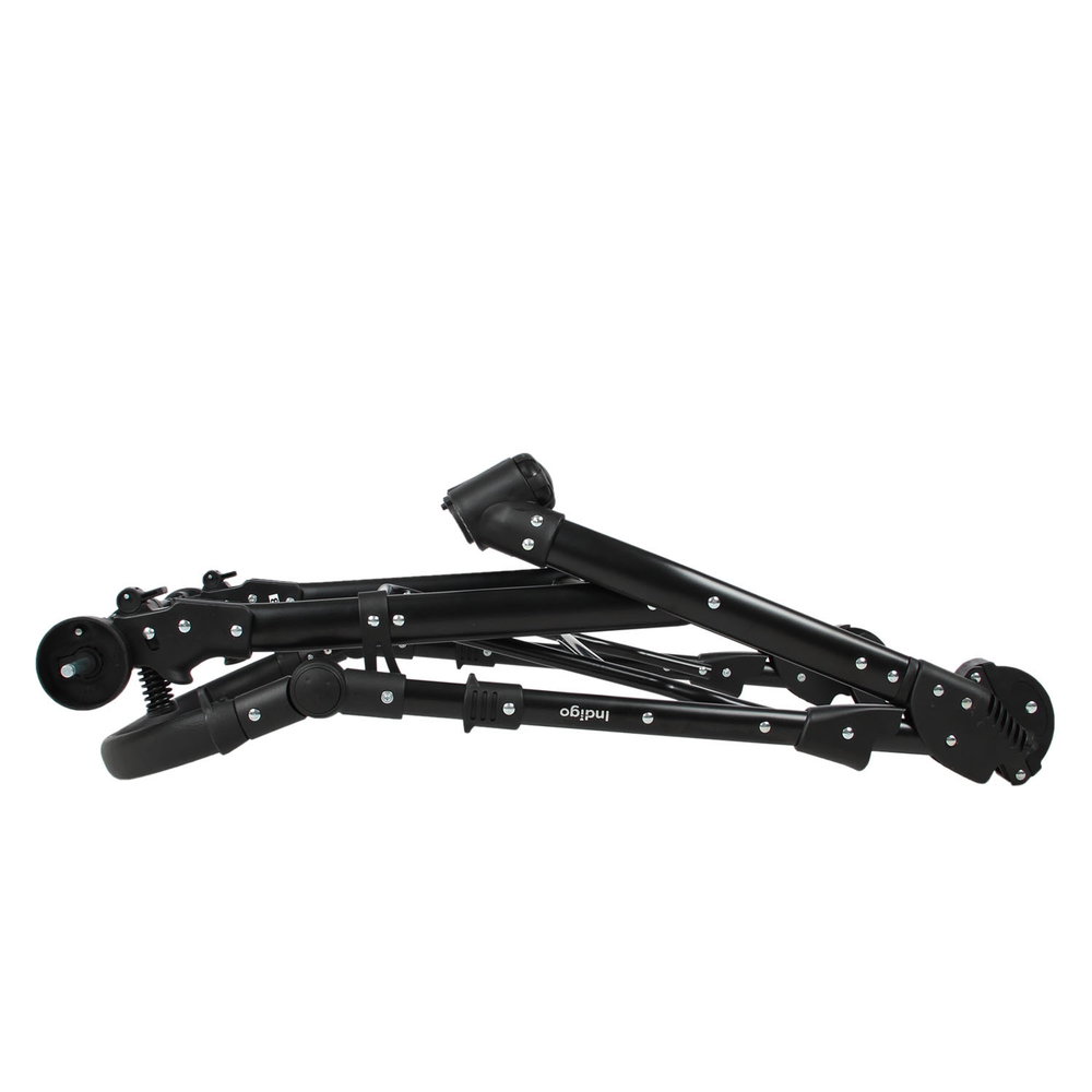 Коляска 2в1 Indigo MIO mi 03 (шалфей кожа+зеленый узор)