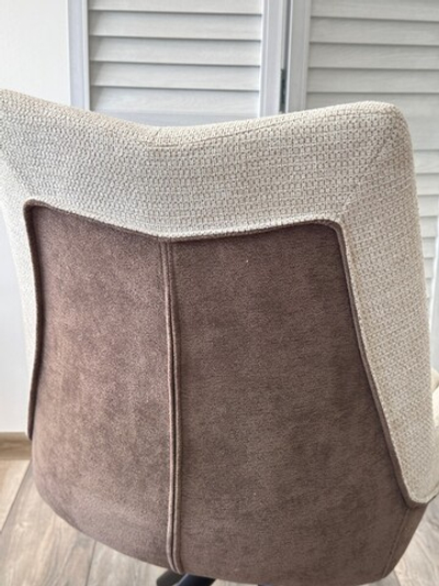 Стул OSKAR 360 град. поворот. KN01-05 Бежевый/ BZ1046-21 Коричневый/ Черный, ®DISAUR