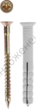 ЗУБР 6 x 60 мм, потайный бортик, дюбель-гвоздь полипропиленовый, 100 шт (4-301345-06-060)