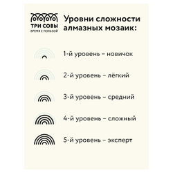 Алмазная мозаика ТРИ СОВЫ "Полярная сова", 40*50см, холст на деревянном подрамнике, картонная коробка с пластиковой ручкой