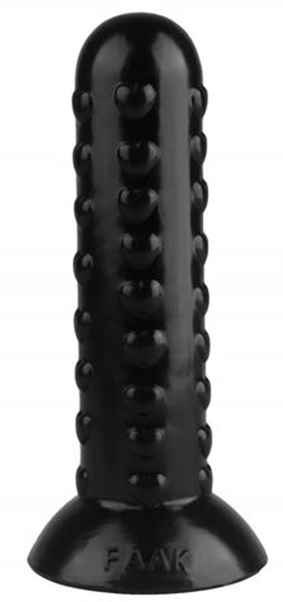 Черная анальная втулка с шипиками - 19,5 см. (Цвет: черный)