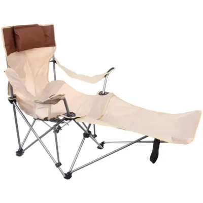 Кресло складное 2 в 1 до 100 кг DC-8077, 83*55/110*85 см, цвет: бежевый, ТуристМастер