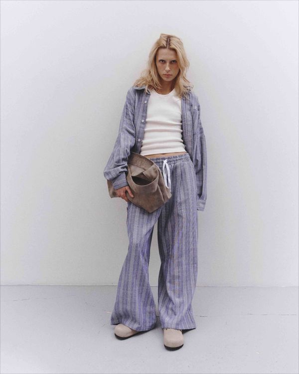Брюки Striped Baggy Pants Blue - фото 6