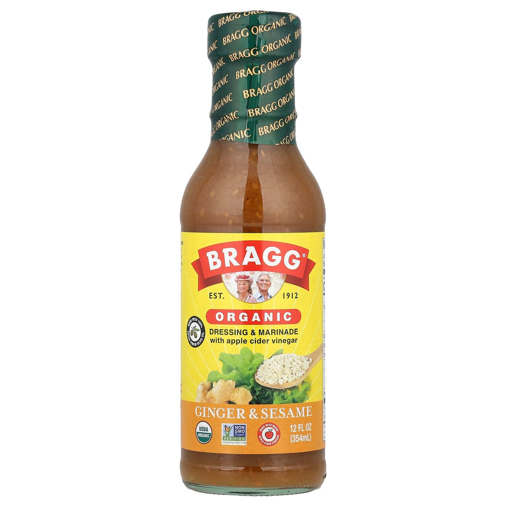 Bragg, Органическая заправка и маринад с яблочным уксусом, имбирем и кунжутом, 354 мл (12 жидк. унц.)