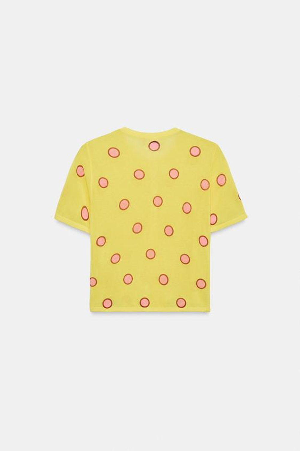 ZARA ЖАККАРДОВЫЙ КАРДИГАН С КОРОТКИМИ РУКАВАМИ, ЖЕЛТЫЙ