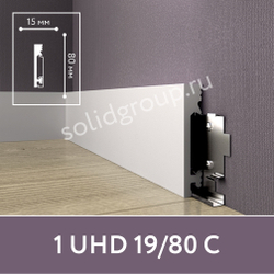 Плинтус Unica UHD19/80С, белый, L 2.4м