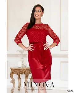 Платье 105-1-красный Minova