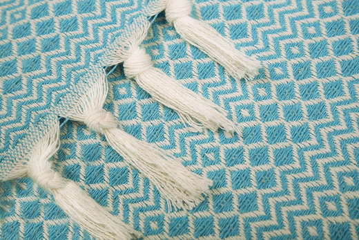 Плед-покрывало из хлопка "Venera", Узоры, цвет Голубой