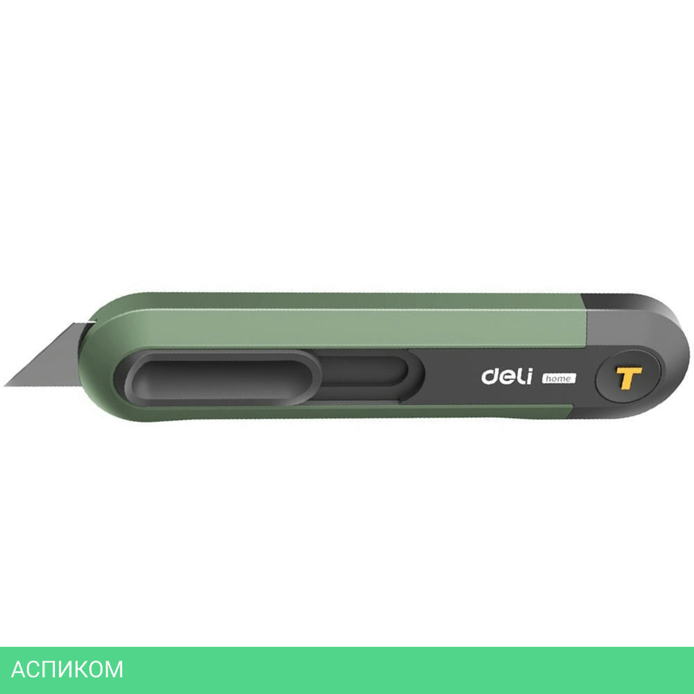 Нож строительный Deli HT4008L Green