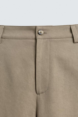 ZARA БРЮКИ RELAXED FIT С РЕГУЛИРУЕМЫМ НИЗОМ, РЫЖЕВАТО-КОРИЧНЕВЫЙ