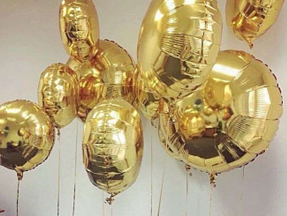 F Шар круг 18" / 45 см золото (БГ-15)  Изображение6